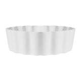 Atelier 15 in. Round Art Deco Contemporary Scalloped Ceramic Bathroom Vessel Sink
