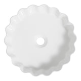 Atelier 15 in. Round Art Deco Contemporary Scalloped Ceramic Bathroom Vessel Sink