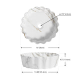 Atelier 15 in. Round Art Deco Contemporary Scalloped Ceramic Bathroom Vessel Sink