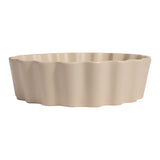 Atelier 15 in. Round Art Deco Contemporary Scalloped Ceramic Bathroom Vessel Sink