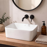 Ferbon 16 in. W x 12 in. D Modern Rectangular Ceramic Above Counter Vessel Bathroom Vanity Sink Basin