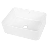 Ferbon 16 in. W x 12 in. D Modern Rectangular Ceramic Above Counter Vessel Bathroom Vanity Sink Basin