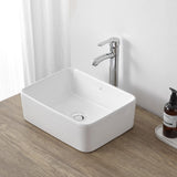 Ferbon 16 in. W x 12 in. D Modern Rectangular Ceramic Above Counter Vessel Bathroom Vanity Sink Basin