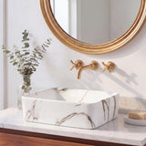 Ferbon 16 in. W x 12 in. D Modern Rectangular Ceramic Above Counter Vessel Bathroom Vanity Sink Basin