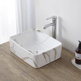 Ferbon 16 in. W x 12 in. D Modern Rectangular Ceramic Above Counter Vessel Bathroom Vanity Sink Basin