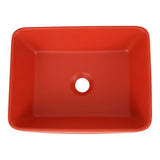 Ferbon 16 in. W x 12 in. D Modern Rectangular Ceramic Above Counter Vessel Bathroom Vanity Sink Basin
