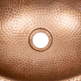 Wallace 17 in. Oval Bowl Rustic Pure Copper Hand-Hammered Drop-In/Above Counter Bathroom Vanity Sink