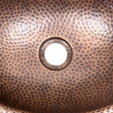 Wallace 17 in. Oval Bowl Rustic Pure Copper Hand-Hammered Drop-In/Above Counter Bathroom Vanity Sink