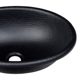 Wallace 17 in. Oval Bowl Rustic Pure Copper Hand-Hammered Drop-In/Above Counter Bathroom Vanity Sink