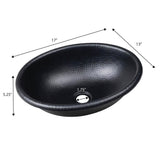 Wallace 17 in. Oval Bowl Rustic Pure Copper Hand-Hammered Drop-In/Above Counter Bathroom Vanity Sink