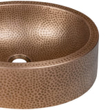 Mallory 17 in. Skirted Oval Bowl Pure Copper Hand-Hammered Above Counter Vessel Bathroom Vanity Sink