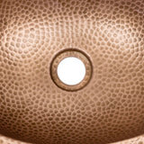 Mallory 17 in. Skirted Oval Bowl Pure Copper Hand-Hammered Above Counter Vessel Bathroom Vanity Sink