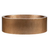 Mallory 17 in. Skirted Oval Bowl Pure Copper Hand-Hammered Above Counter Vessel Bathroom Vanity Sink