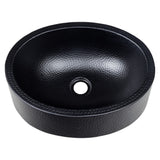 Mallory 17 in. Skirted Oval Bowl Pure Copper Hand-Hammered Above Counter Vessel Bathroom Vanity Sink