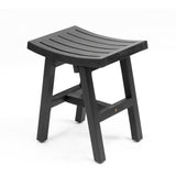 Tamlyn 15.75" Traditional Classic Slatted Solid Acacia Wood Indoor/Outdoor Shower Stool