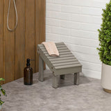 Saru 11.8" Traditional Classic Solid Acacia Wood Shower Shaving Foot Stool