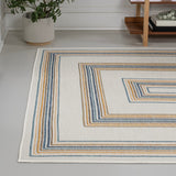 Argo Classic Nautical Mitre Stripe Reversible Machine-Washable Indoor/Outdoor Area Rug