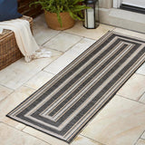 Argo Classic Nautical Mitre Stripe Reversible Machine-Washable Indoor/Outdoor Area Rug