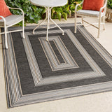 Argo Classic Nautical Mitre Stripe Reversible Machine-Washable Indoor/Outdoor Area Rug