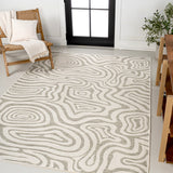 Eryx Modern Bohemian Abstract Organic Reversible Machine-Washable Indoor/Outdoor Area Rug