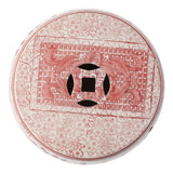 Acanthus 17.8 in. Chinoiserie Ceramic Drum Indoor/Outdoor Garden Stool and Accent Table - Red/White