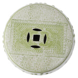 Acanthus 17.8 in. Chinoiserie Ceramic Drum Indoor/Outdoor Garden Stool and Accent Table - Green/White