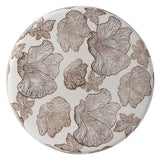 Poppies 17.8 in. Traditional Cottage Floral Ceramic Indoor/Outdoor Garden Stool and Accent Table - Brown/White