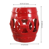 Lucky Coins 16" Chinese Ceramic Drum Garden Stool - JONATHAN Y