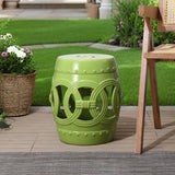 Lucky Coins 16" Chinese Ceramic Drum Garden Stool