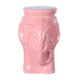 Orla 18.5" Modern Bohemian Elephant Ceramic Garden Stool - JONATHAN Y