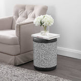 Vernis 17.75" Modern Bohemian Geometric Drum Garden Stool - JONATHAN Y