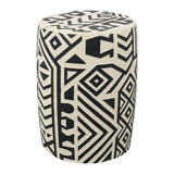 Drornzok 17.75" Geometric Drum Garden Stool - JONATHAN Y