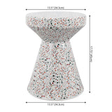 Xenia 17.75" Modern Bohemian Terrazzo Indoor/Outdoor Drum Accent Table - JONATHAN Y