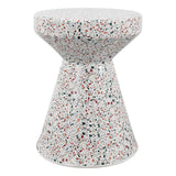Xenia 17.75" Modern Bohemian Terrazzo Indoor/Outdoor Drum Accent Table - JONATHAN Y