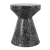 Xenia 17.75" Modern Bohemian Terrazzo Indoor/Outdoor Drum Accent Table - JONATHAN Y