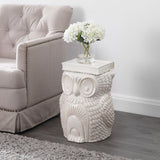 Millie 17.5" Classic Vintage Ceramic Indoor/Outdoor Owl Garden Stool