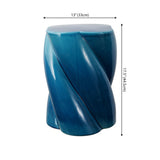 Yves 18" Modern Minimalist Rope Twist Ceramic Indoor-Outdoor Garden Stool
