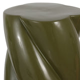 Yves 18" Modern Minimalist Rope Twist Ceramic Indoor-Outdoor Garden Stool