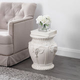 Anita 18" Classic Vintage Ceramic Indoor/Outdoor 4-Elephant Garden Stool