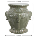 Anita 18" Classic Vintage Ceramic Indoor/Outdoor 4-Elephant Garden Stool