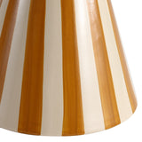 Gemma 17.3 in. Modern Coastal Striped Ceramic Indoor/Outdoor Garden Stool and Accent Table - Brown/Cream