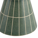 Clara 17.5 in. Modern Minimalist Grid Hourglass Ceramic Indoor/Outdoor Garden Stool and Accent Table - Matte Sage Green
