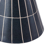Clara 17.5 in. Modern Minimalist Grid Hourglass Ceramic Indoor/Outdoor Garden Stool and Accent Table - Matte Navy