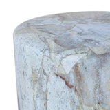 Troy 16.75" Modern Minimalist Faux Marble Column Indoor/Outdoor Accent Table