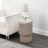 Louisa 19" Modern Art Deco Tambour Accent Table