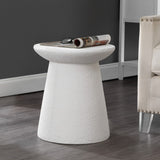 Hollie 18" Minimalist Modern Drum Accent Table Pedestal
