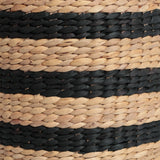 Aimee 15.7" Modern Minimalist Two-Tone Hand-Woven Hyacinth Stool/Ottoman