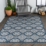 Amora Traditional Mediterranean Tile Design Indoor/Outdoor Area Rug