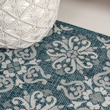 Amora Traditional Mediterranean Tile Design Indoor/Outdoor Area Rug