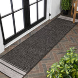 Alda Modern Minimalist Mingled Solid Indoor/Outdoor Area Rug